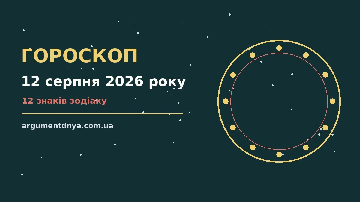 Зодіакальний знак на тлі ранкового неба, гороскоп на 12 серпня 2026 року