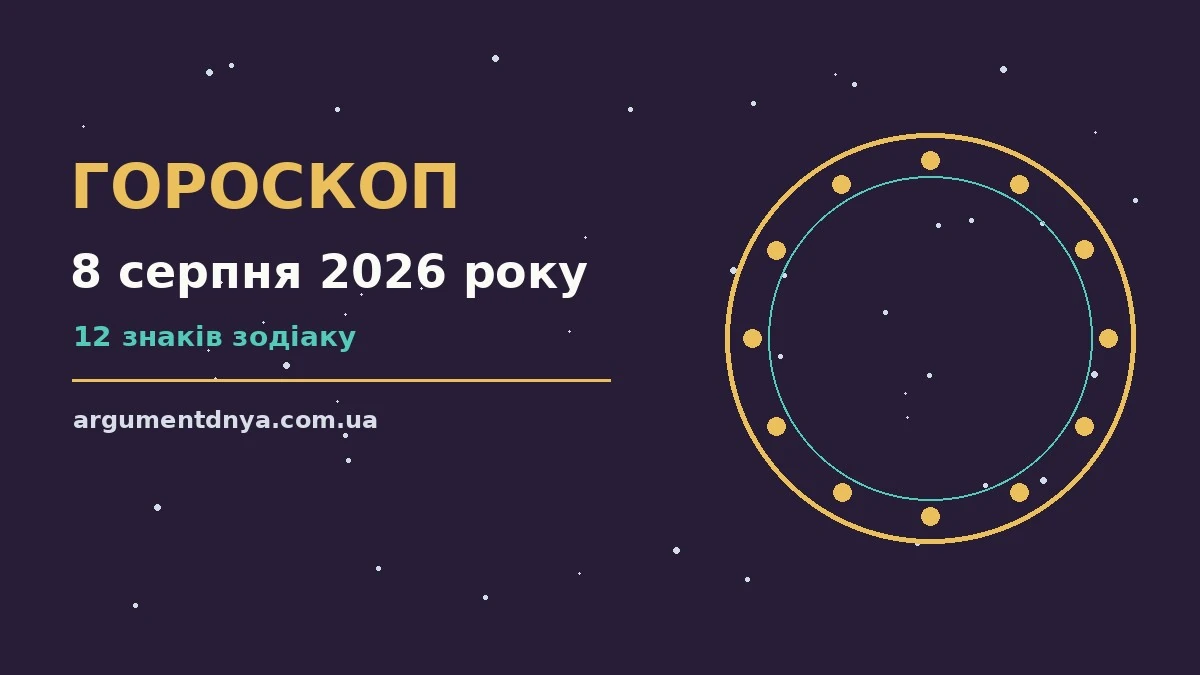 Зодіакальний фон для гороскопу на 8 серпня 2026 року