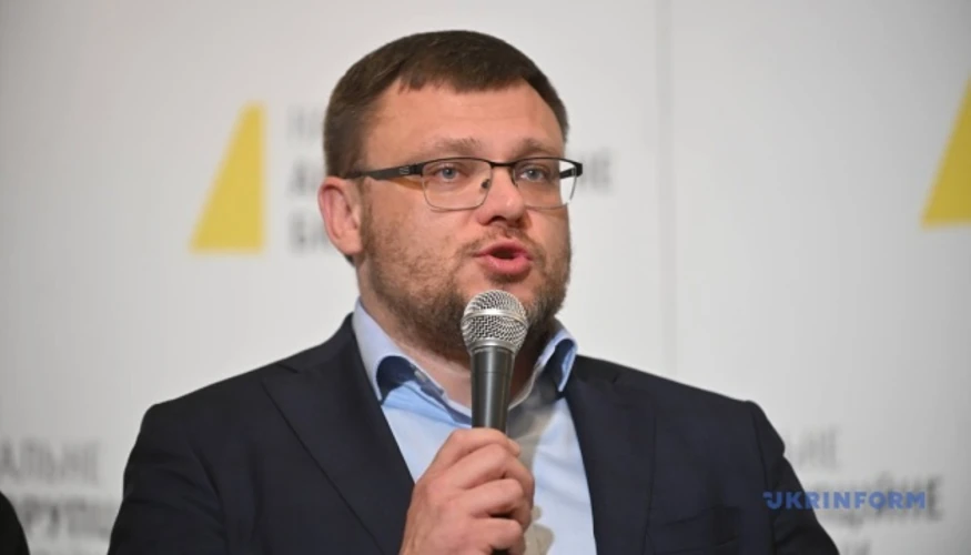 Директор НАБУ Семен Кривонос під час брифінгу щодо перебігу розслідування у справі «Карфаген»